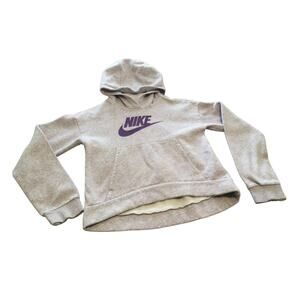 Nike Girls Sportswear Club Fleece Pullover Hoodie Large Purple Heather